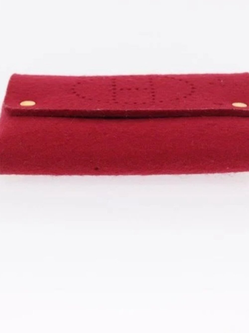 HERMES Clutch Bag Cotton Leather 2 Set Red Blue Auth bs32605 - Picture 5 of 16